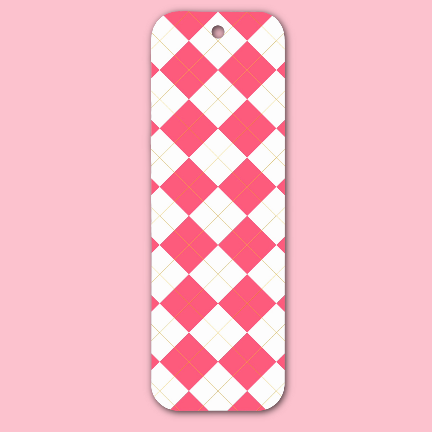 Geometric Pattern Red White Bookmark