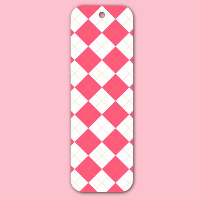 Geometric Pattern Red White Bookmark