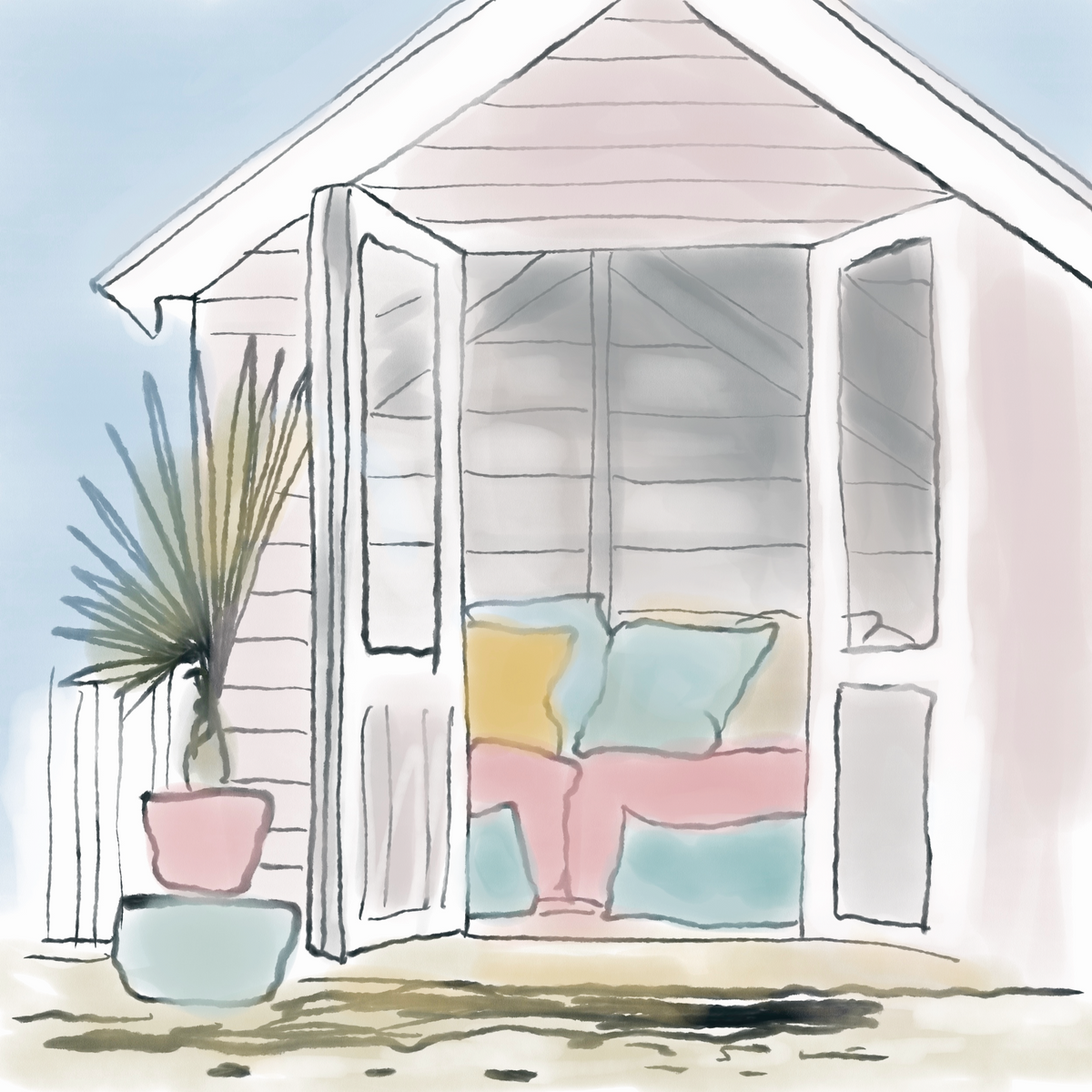 Beach House Illustration