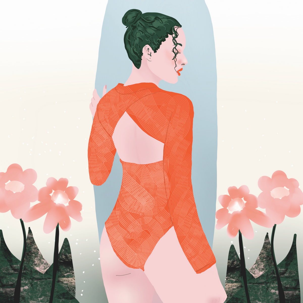 Girl with a Surfboard