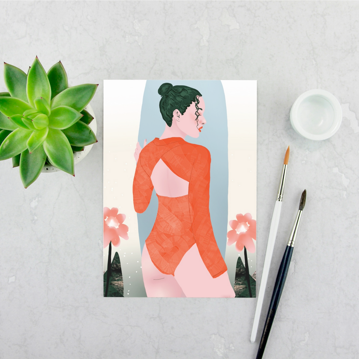 Girl with a Surfboard