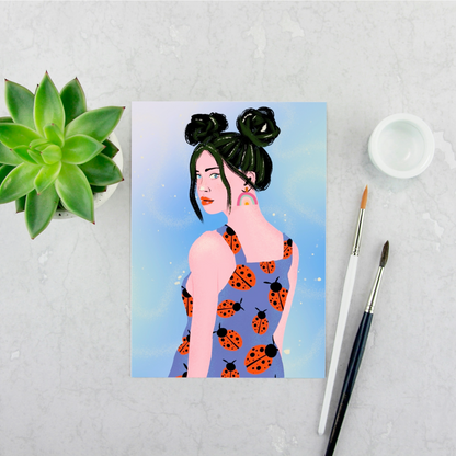 Girl with Space Buns