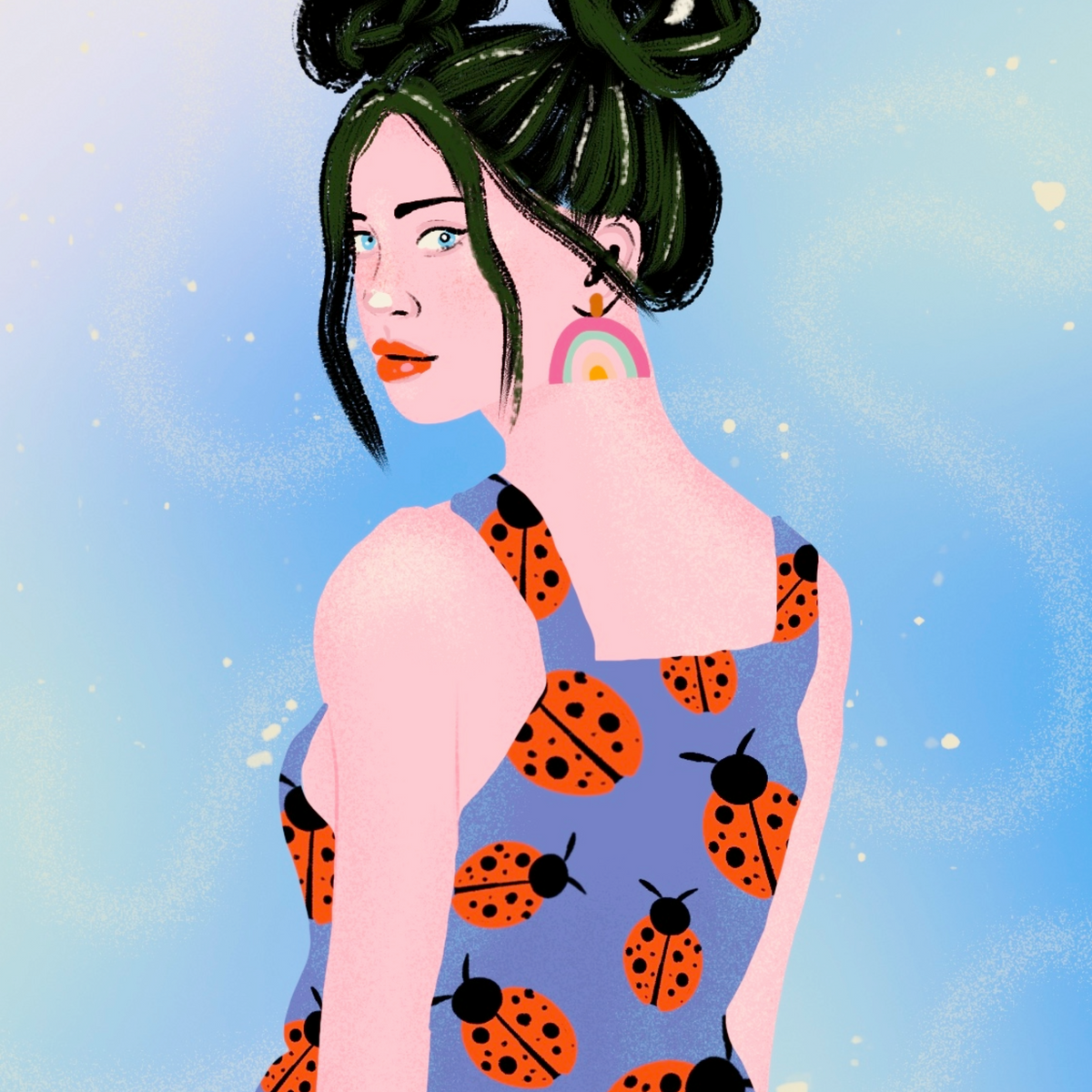 Girl with Space Buns