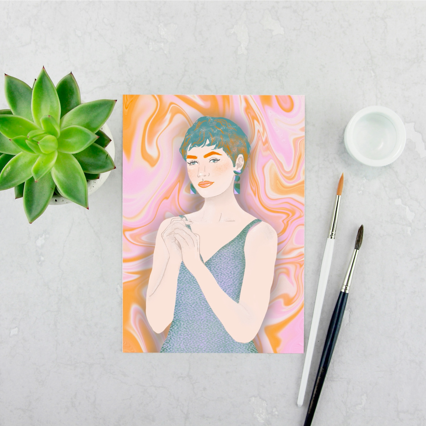 Girl with Turquoise Hair