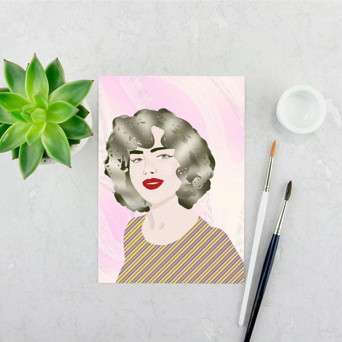 Girl with Red Lipstick