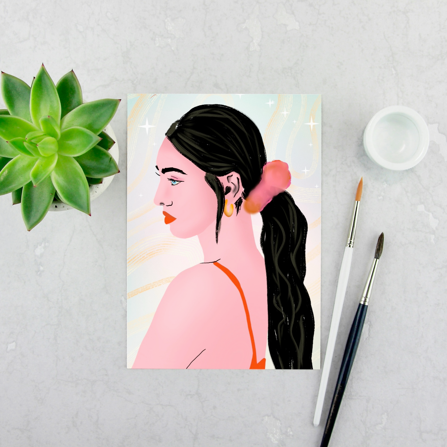 Girl with Long Black Hair