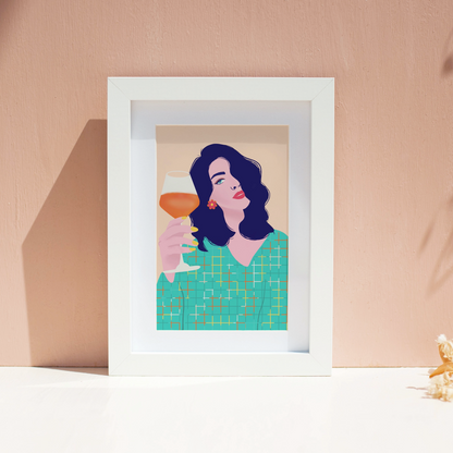 Girl with a Drink Print