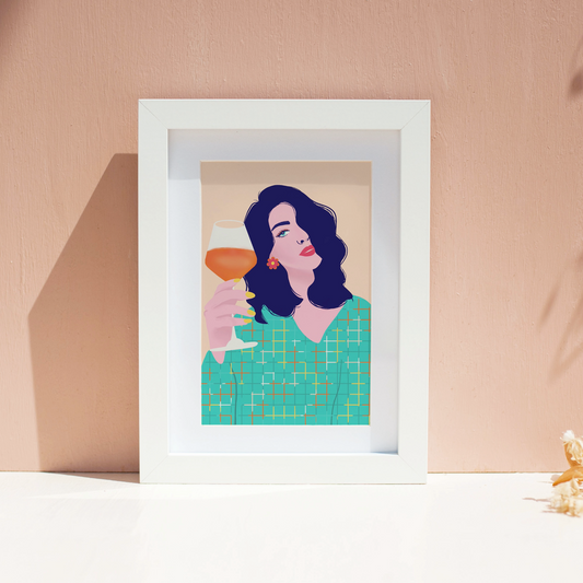 Girl with a Drink Print