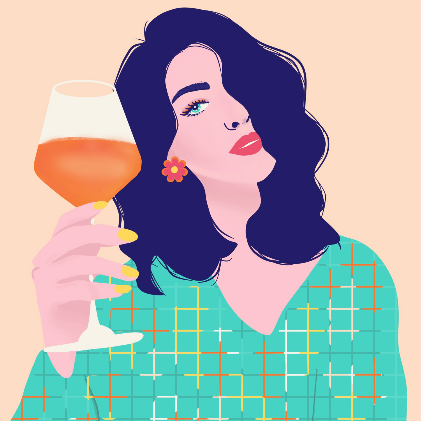Girl with a Drink Print