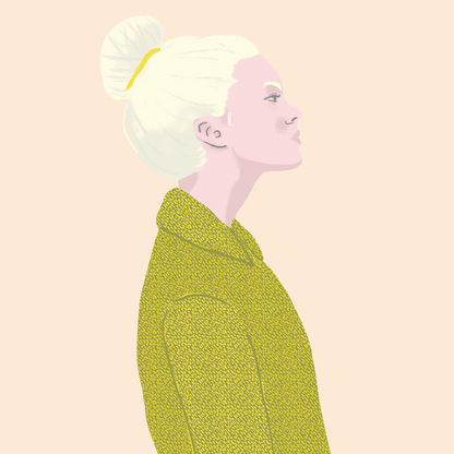 Girl in Green Coat Print