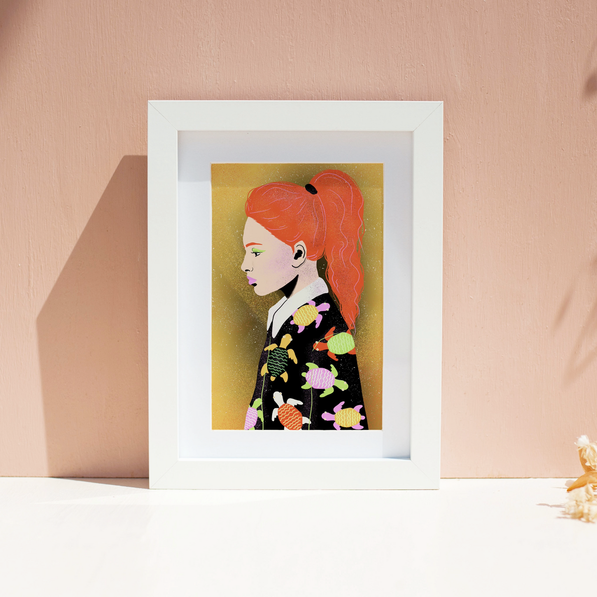 Girl in Turtle Shirt Print
