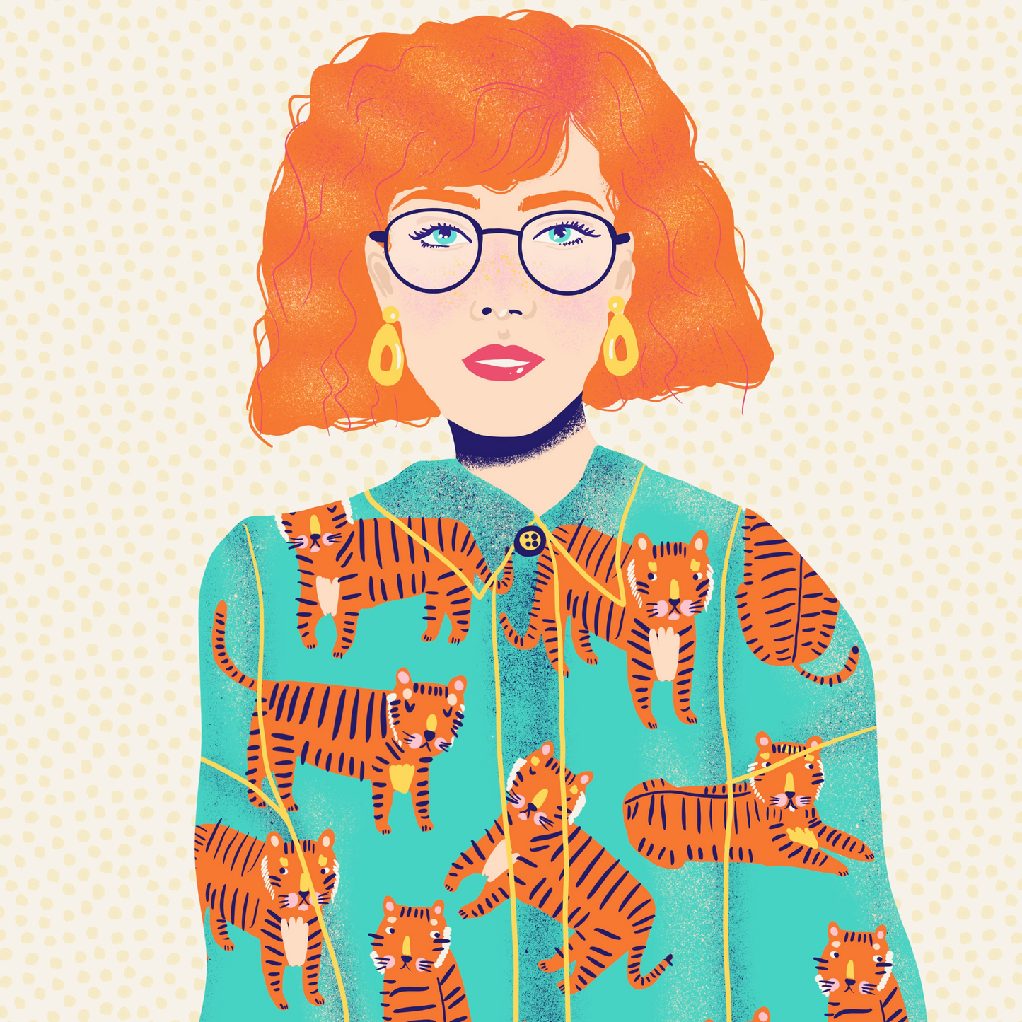 Girl in Leopard Shirt Print