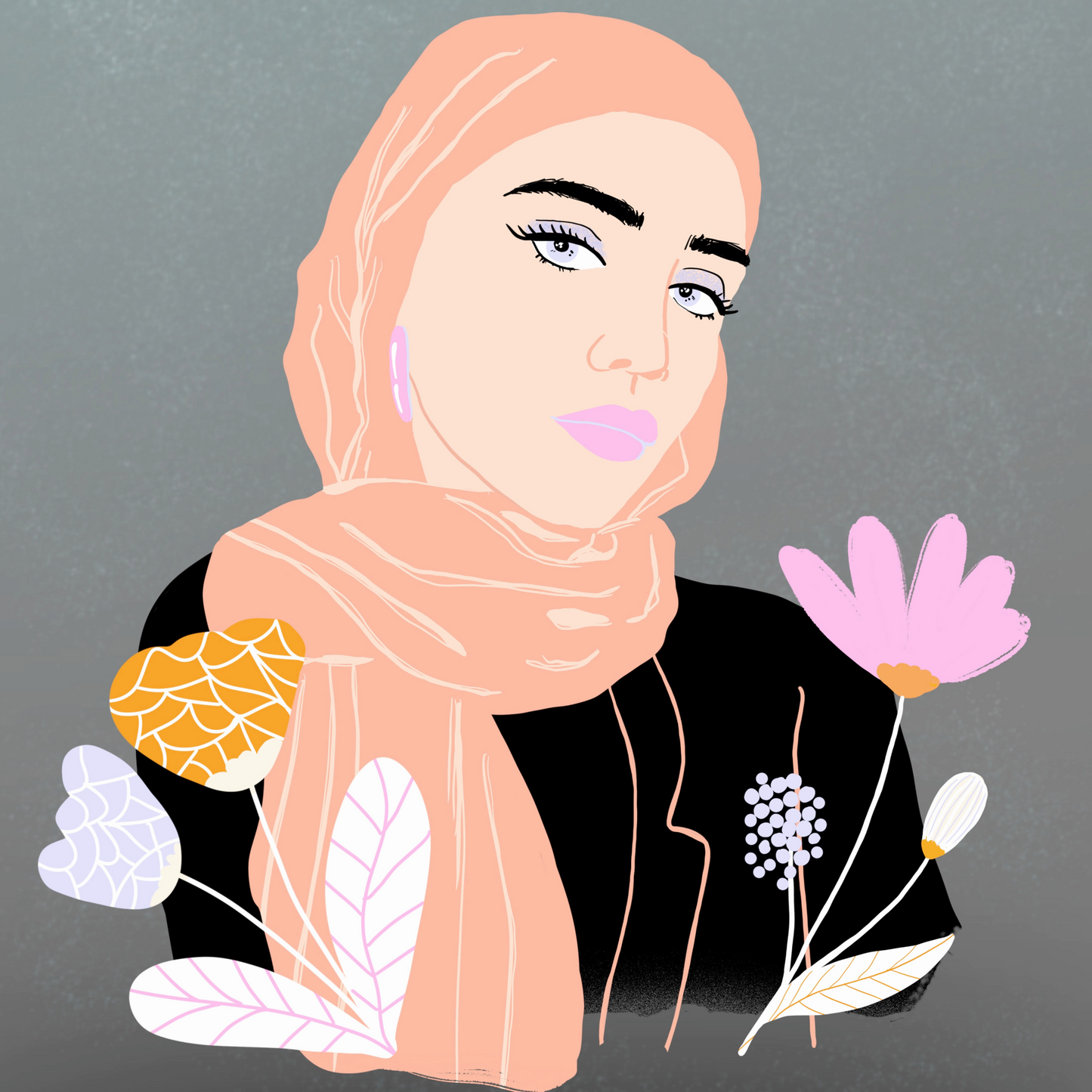 Girl in Headscarf Print