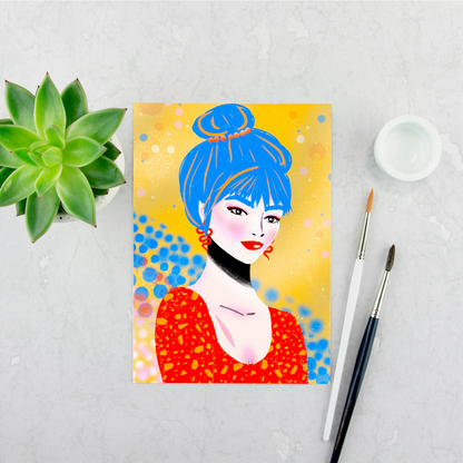 Blue Haired Girl Print