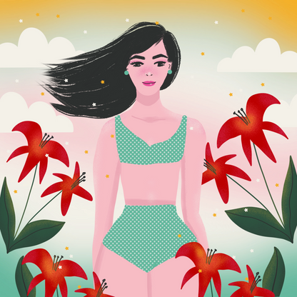 Swimsuit Girl Print