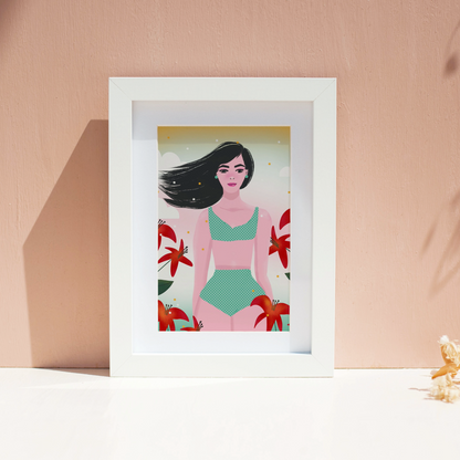 Swimsuit Girl Print