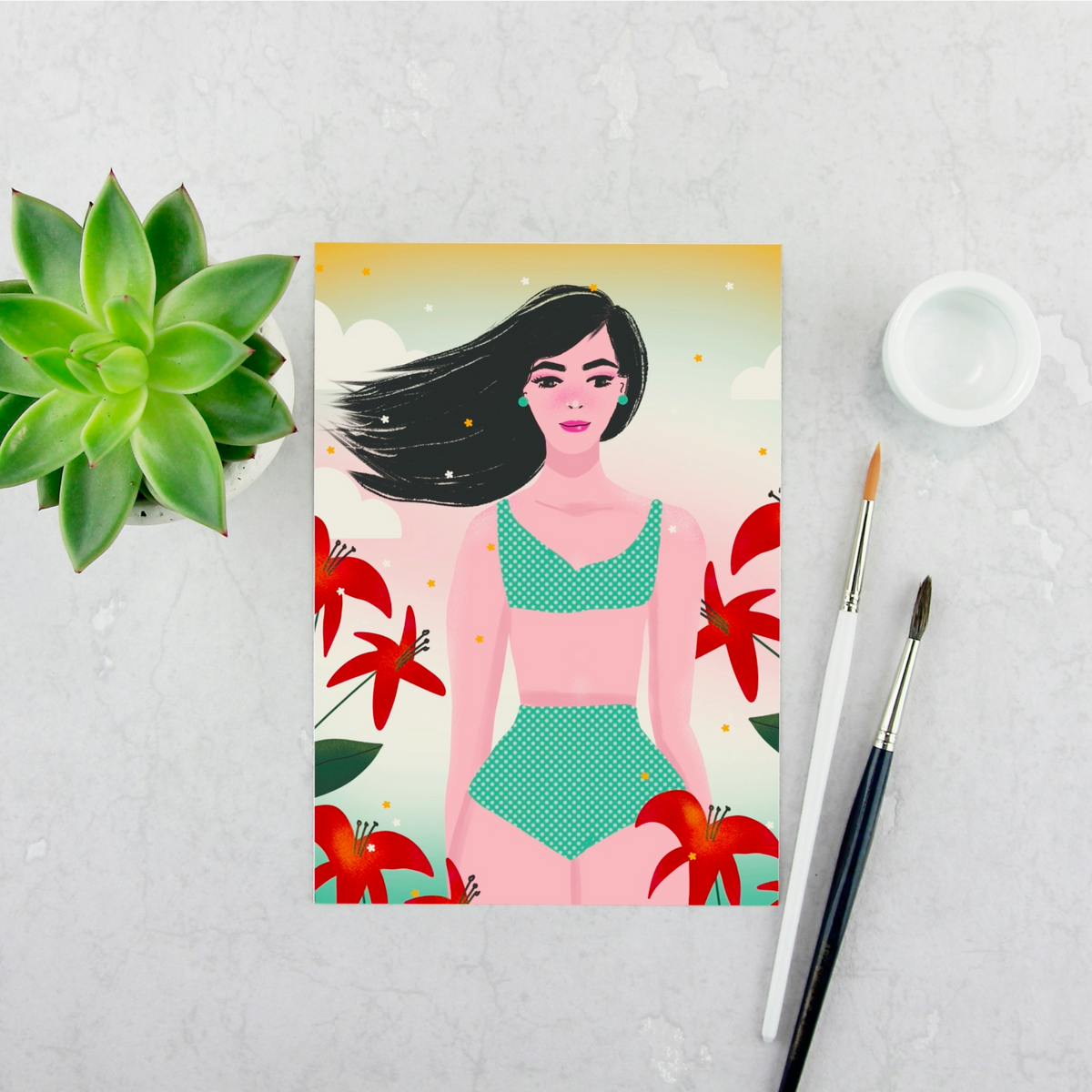 Swimsuit Girl Print