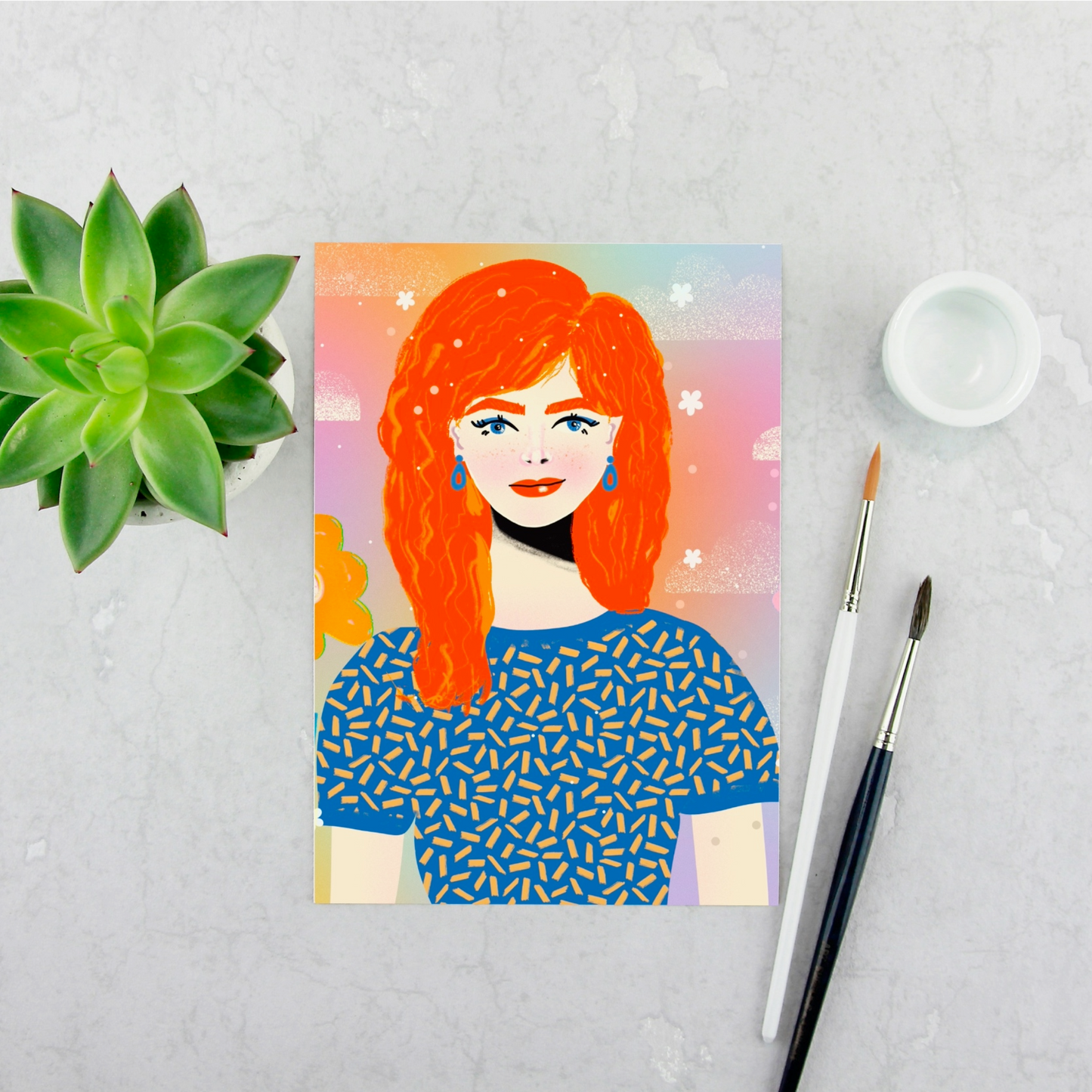 Red Haired Girl Print