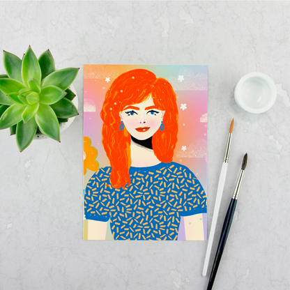 Red Haired Girl Print