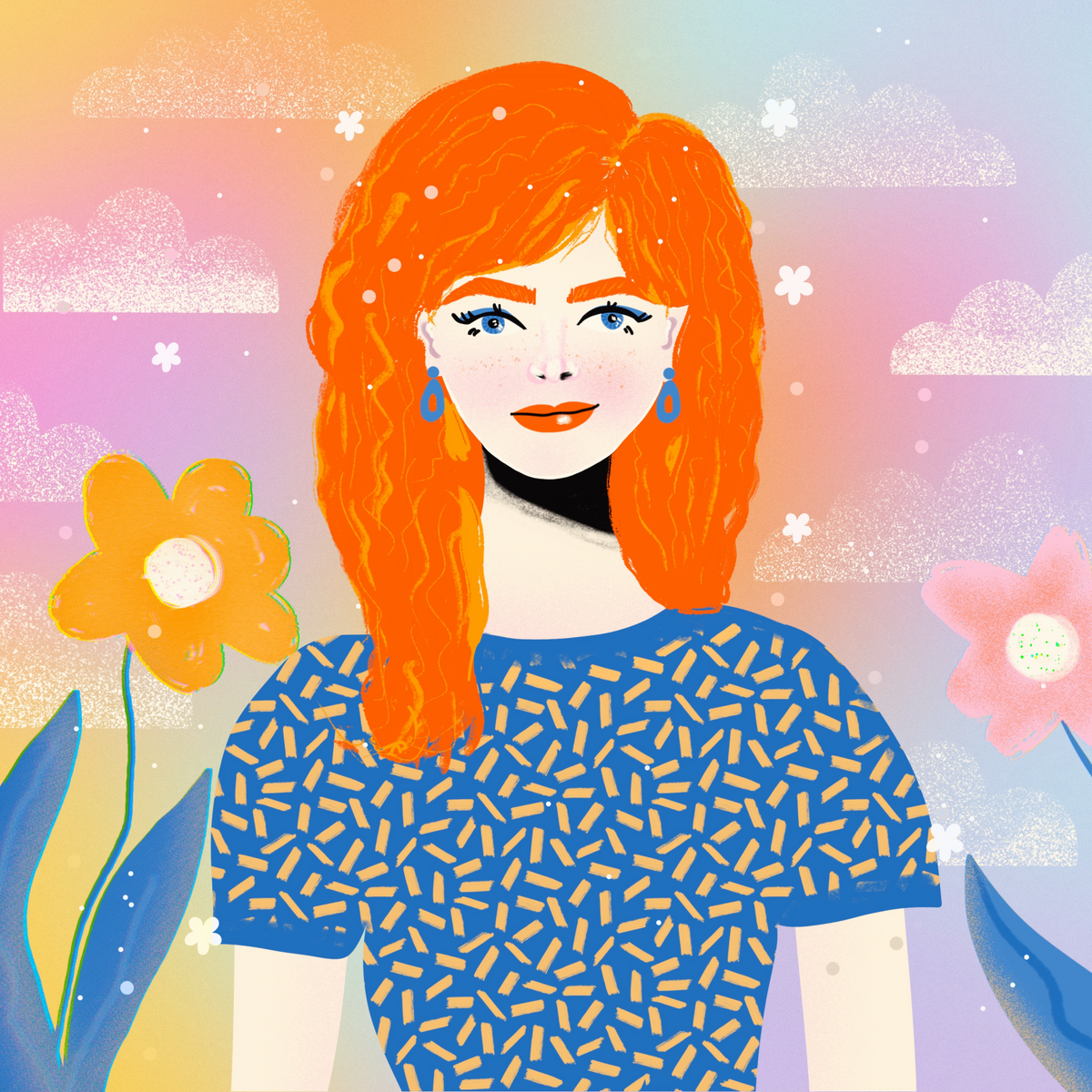 Red Haired Girl Print