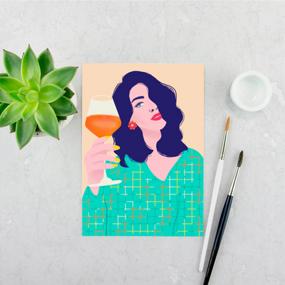 Girl with a Drink Print