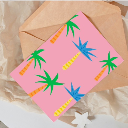 Palm Tree Pink Card