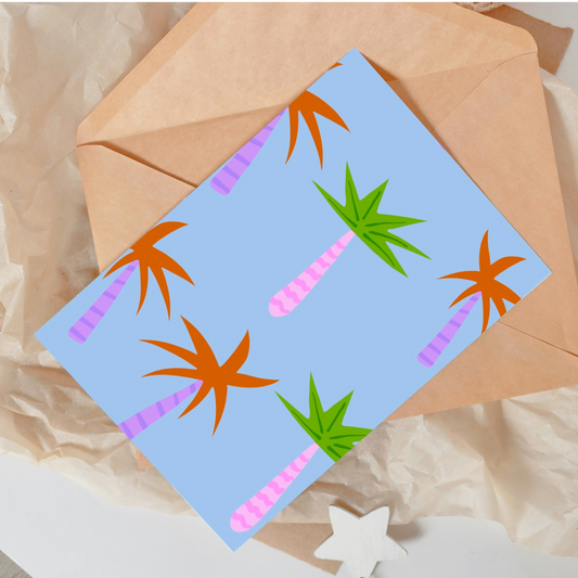 Palm Tree Sky Blue Card