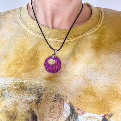 Round Purple Sparkly Necklace