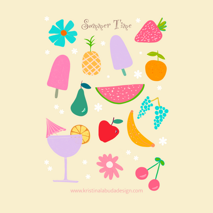 Summer Time Sticker Sheet
