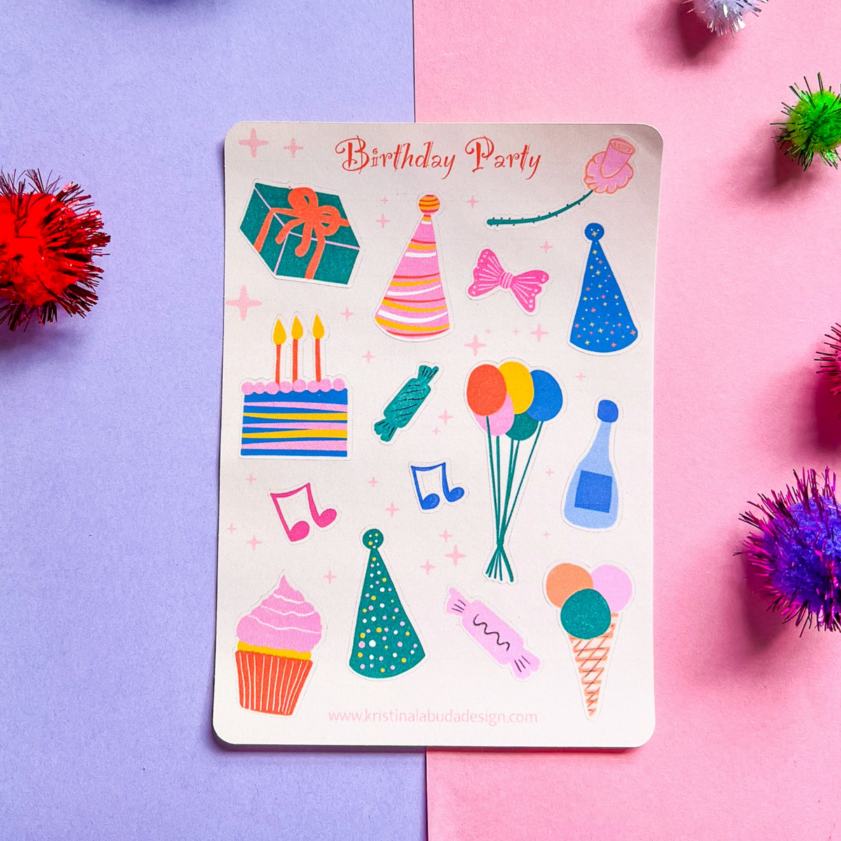 Birthday Party Sticker Sheet