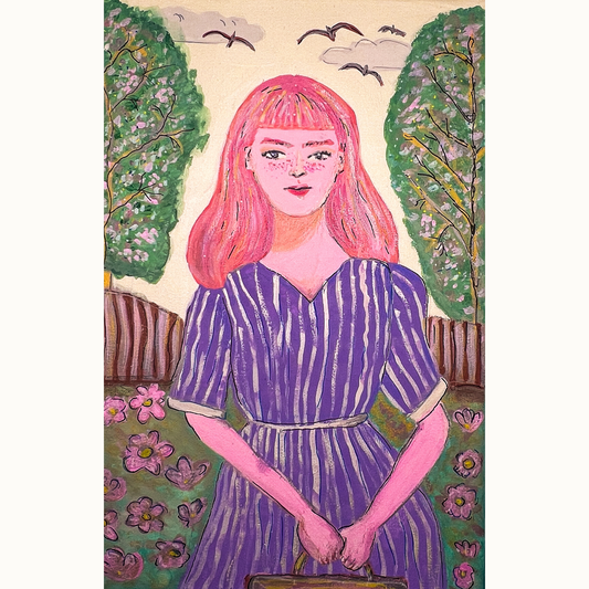Girl with Red Hair Painting