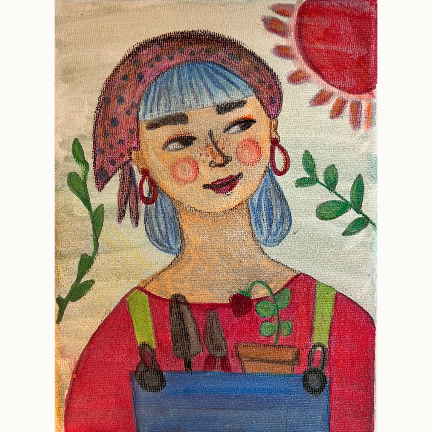 Gardening Lady Painting