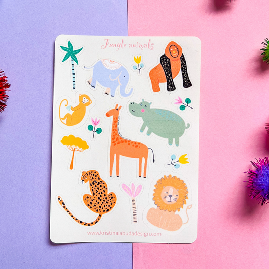 Jungle Animals Sticker Sheet