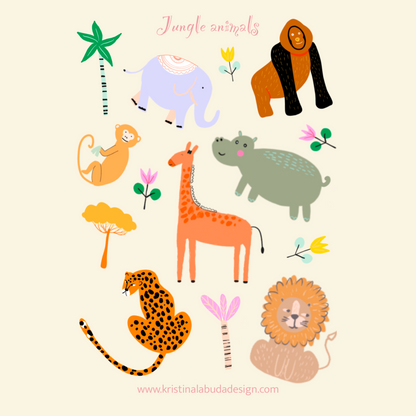 Jungle Animals Sticker Sheet