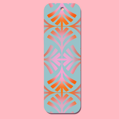 Geometric Pattern Pink Orange Bookmark