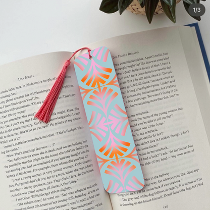 Geometric Pattern Pink Orange Bookmark