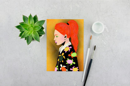 Girl in Turtle Shirt Print