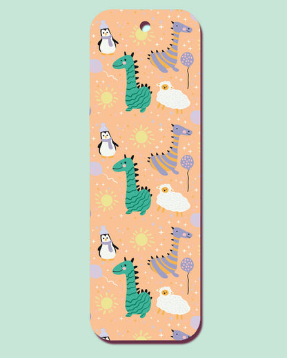Dino Penguin Pattern Bookmark