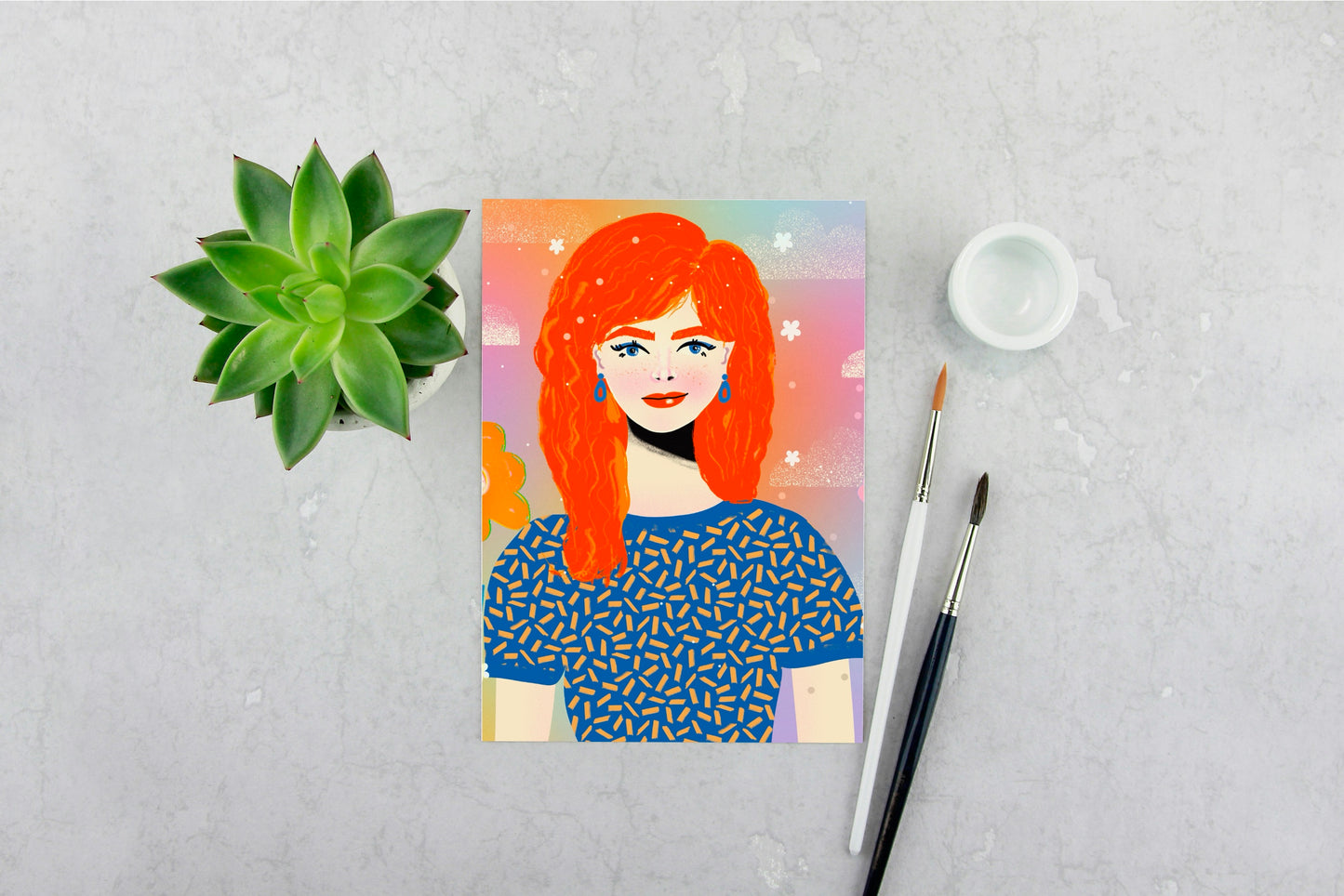 Red Haired Girl Print
