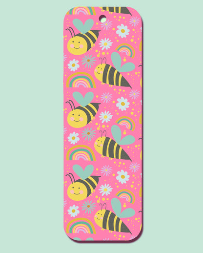 Bee Rainbow Pattern Bookmark